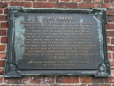 Marker honoring Fort Wayne's new status as a Historical Museum in 1949. Photo ©2014 Look Around You Ventures, LLC.